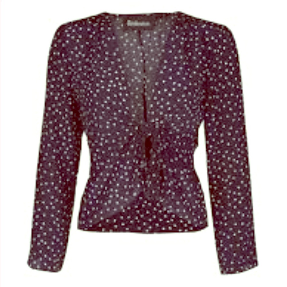 Realisation Par The Bianca silk top in Navy Star.